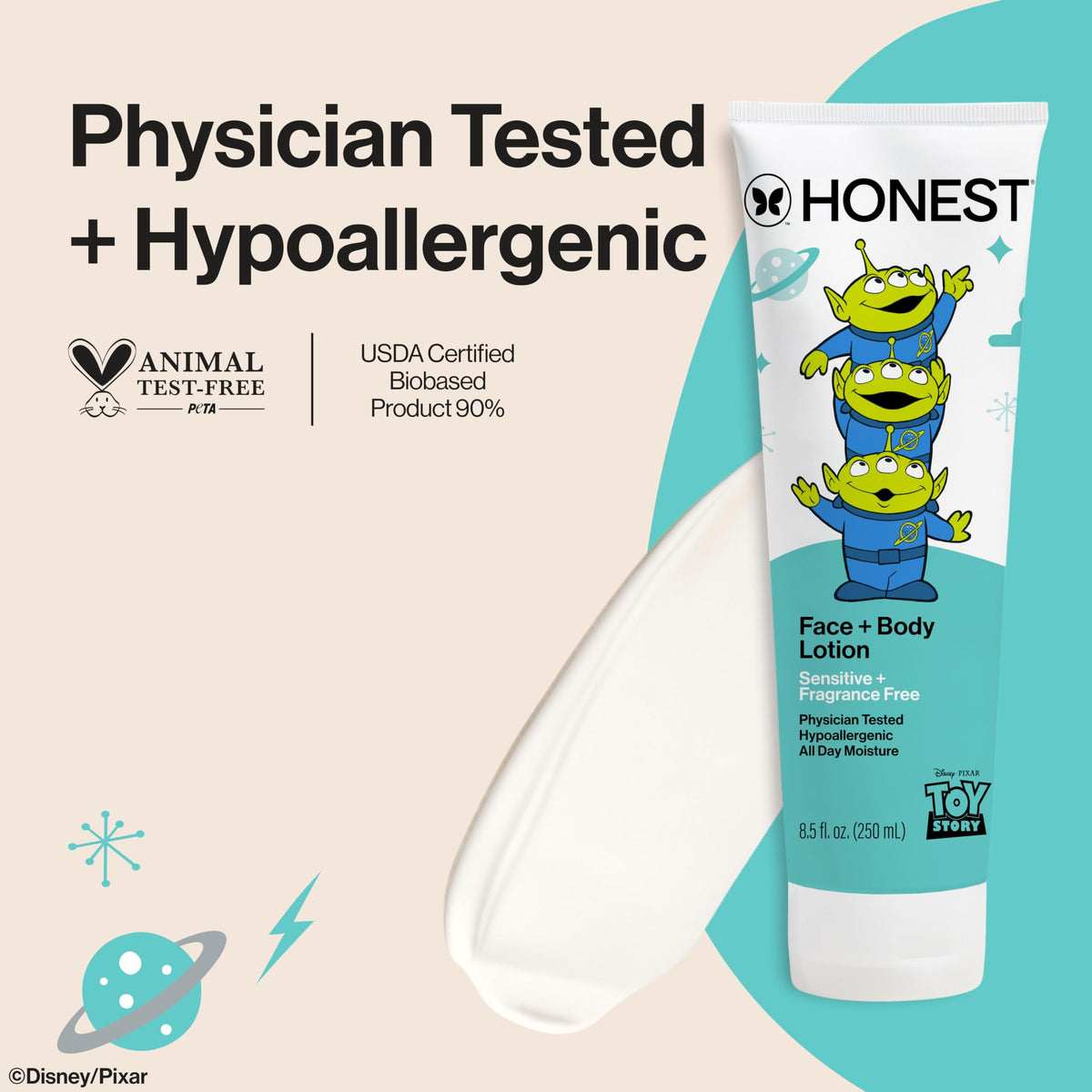 The Honest Company Body Lotion Toy Story back view