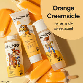 The Honest Company Body Lotion Toy Story Orange Creamsicle family use
