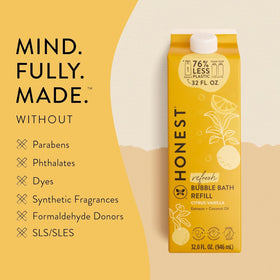 The Honest Company Bubble Bath 32 oz Citrus Vanilla with citrus fruits