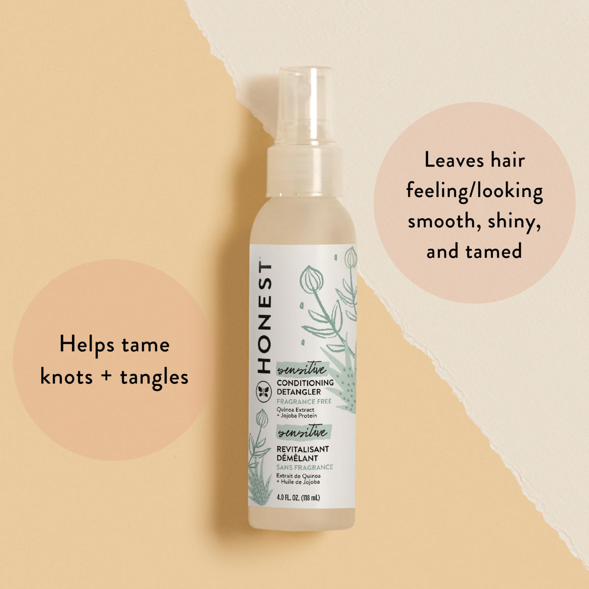 The Honest Company Hair Detangler 4 fl oz back view