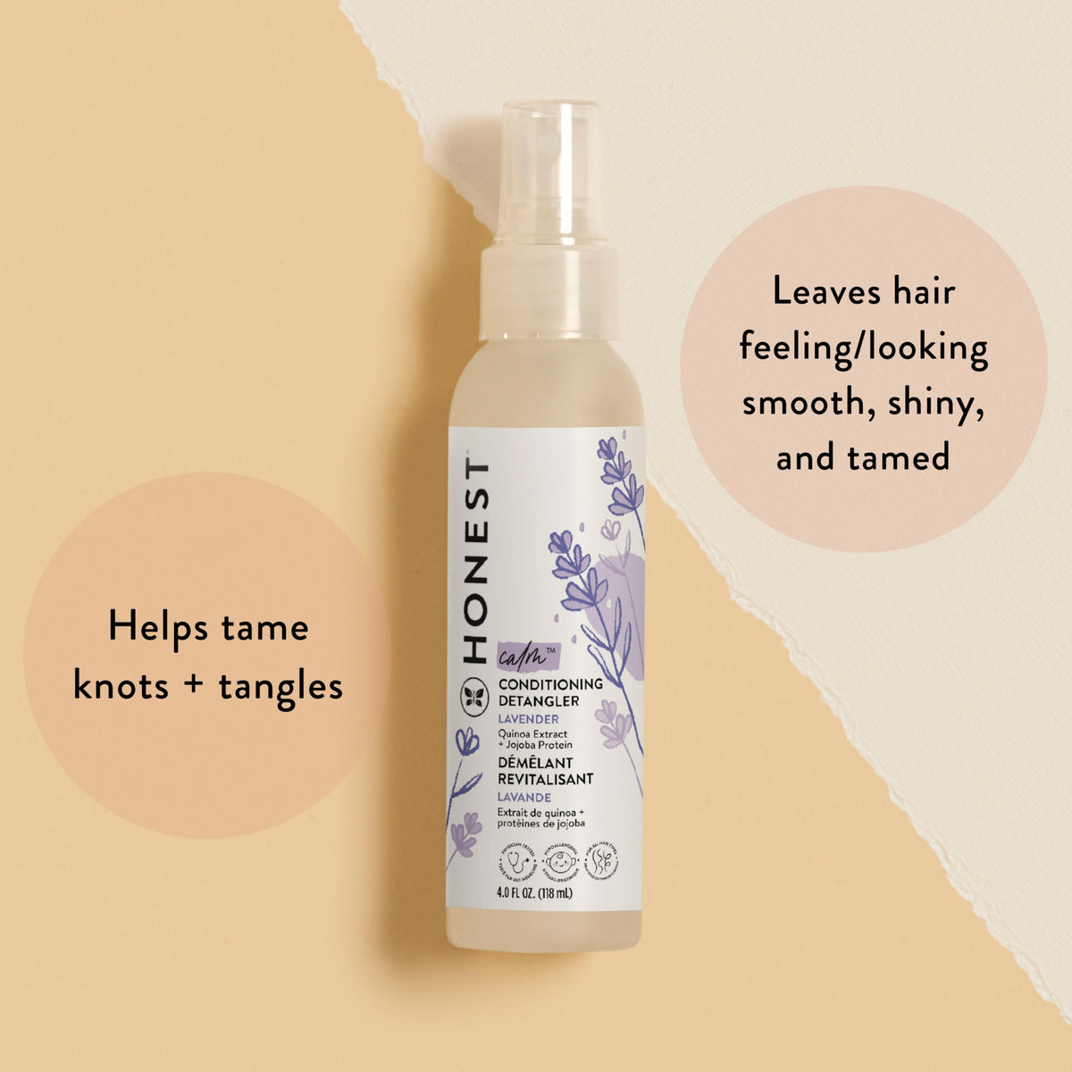 The Honest Company Hair Detangler Lavender Calm 4 fl oz back view