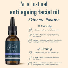 The Ilex Wood Frankincense and Bergamot Facial Serum 20ml lifestyle use