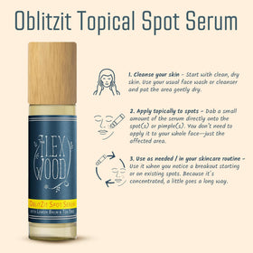 The Ilex Wood Oblitzit Spot Serum 10ml packaging