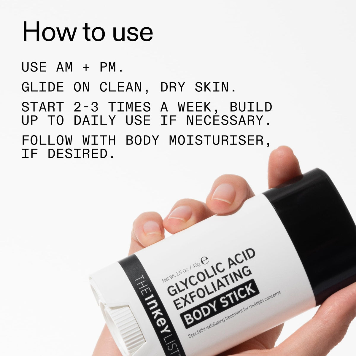 The INKEY List Glycolic Acid Exfoliating Body Stick ingredients list