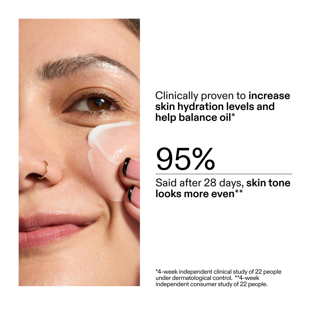 The INKEY List Omega Water Cream application on skin