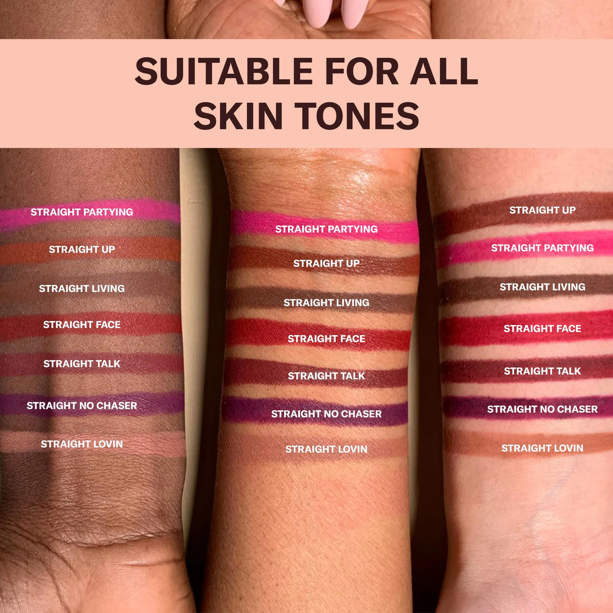 The Lip Bar Lip Liner Straight Shooter Medium Brown swatch on skin