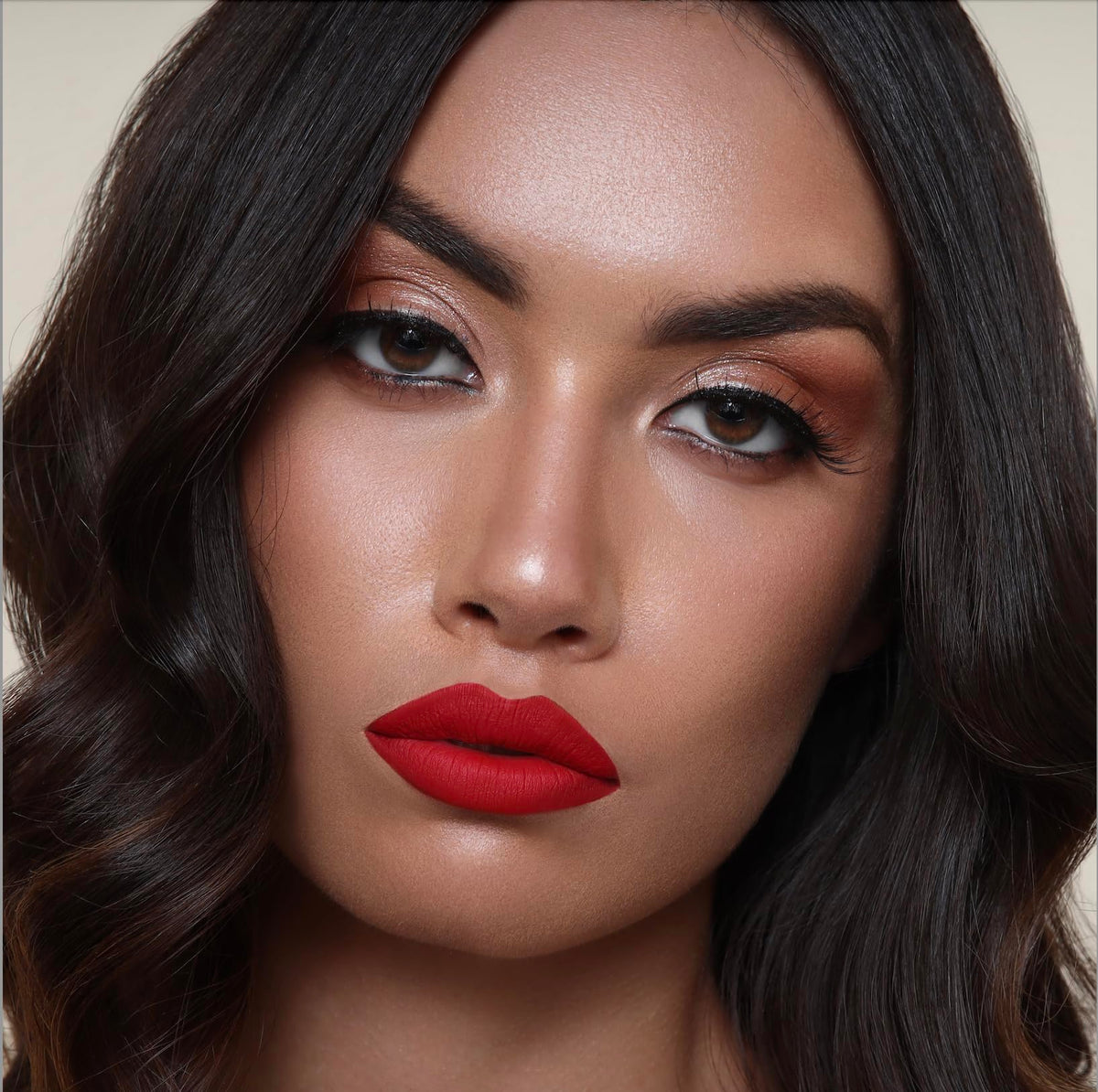 The Lip Bar Nonstop Liquid Matte Lipstick Hot Mama on model lips