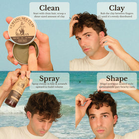 The Merman Sea Salt Spray application on hair