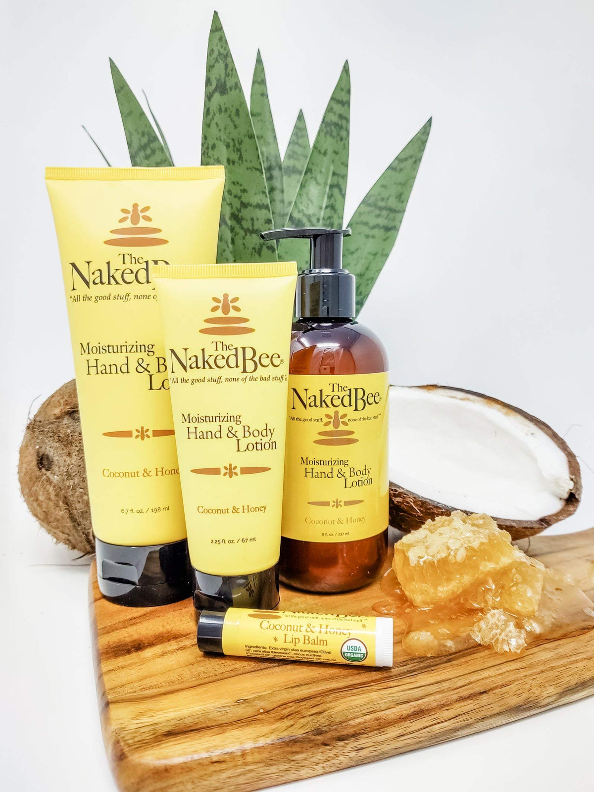 The Naked Bee Coconut & Honey Body Lotion side view