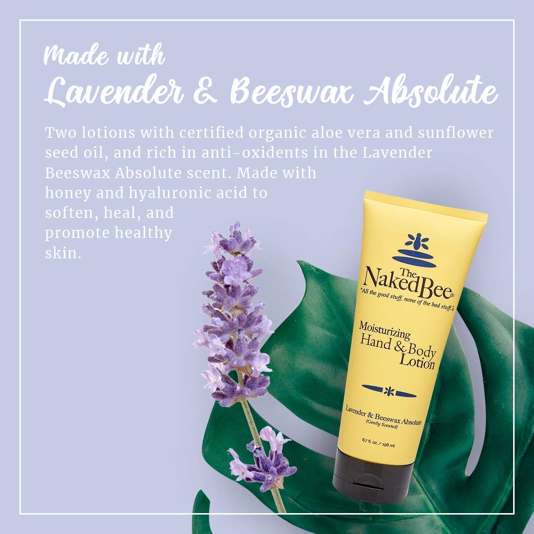The Naked Bee Lavender & Beeswax Lotion back view