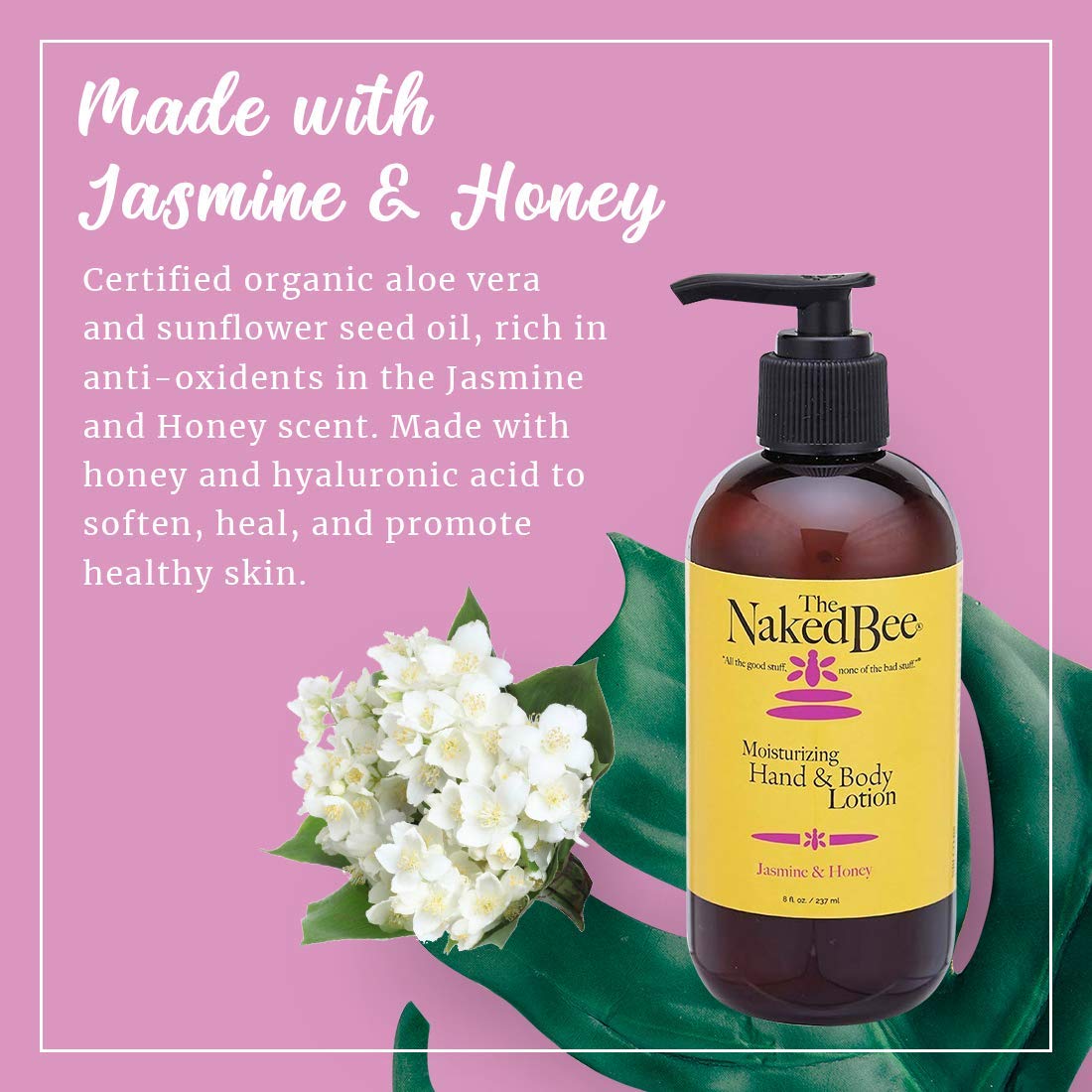 The Naked Bee Nourishing Body Lotion 8 oz showing textured lotion on skin