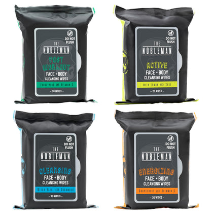 The Nobleman Aloe Infused Cleansing Wipes pack front view