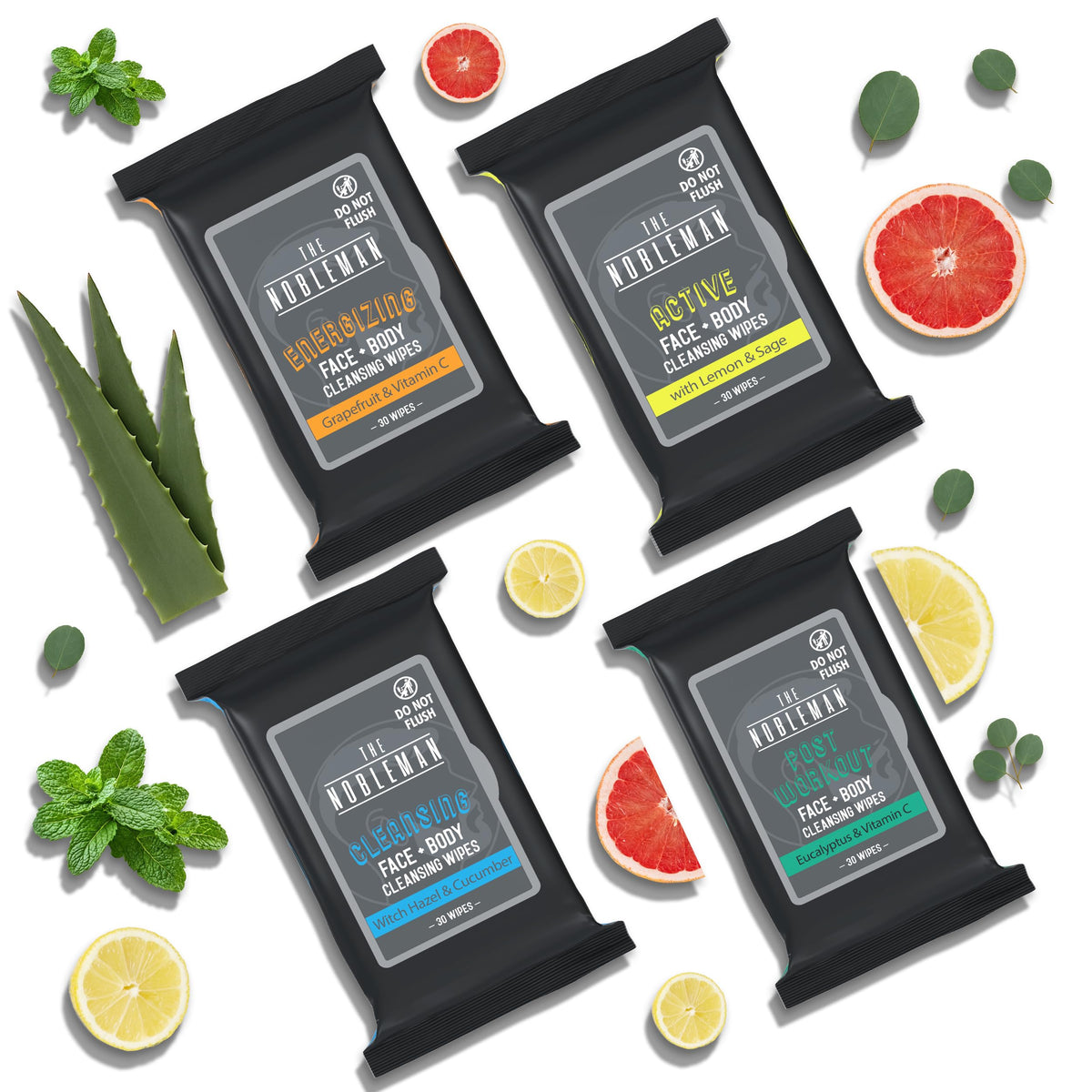 The Nobleman Aloe Infused Cleansing Wipes with Grapefruit
