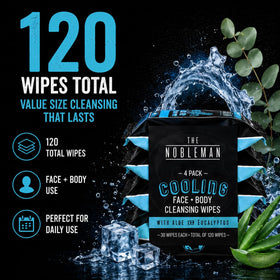 The Nobleman Cooling Cleansing Wipes in a gym bag
