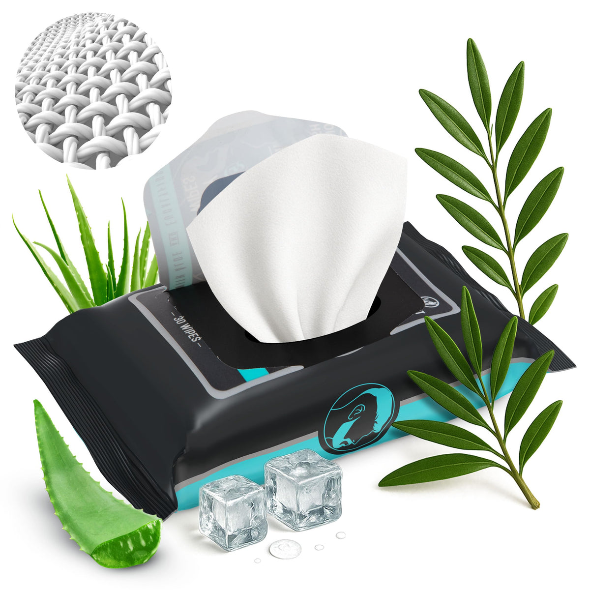 The Nobleman Cooling Cleansing Wipes with aloe and eucalyptus ingredients