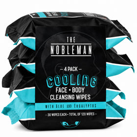 The Nobleman Cooling Face + Body Cleansing Wipes front view, 120 count