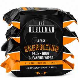The Nobleman Energizing Cleansing Wipes 120 Ct pack front view