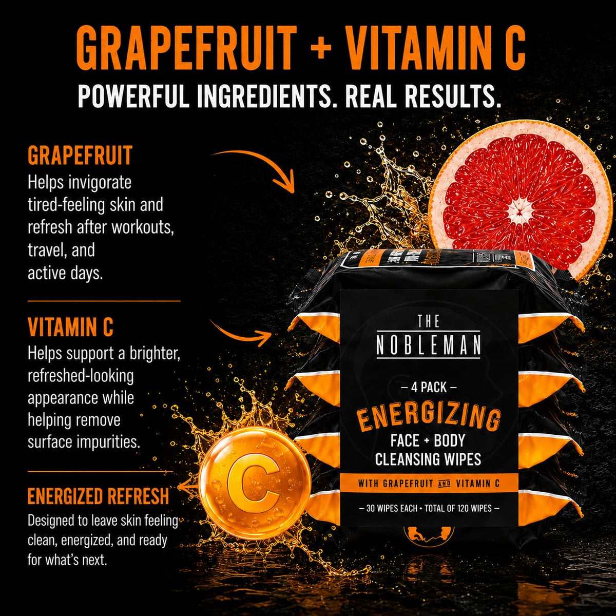 The Nobleman Energizing Cleansing Wipes being used after workout