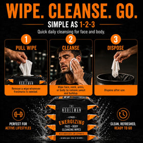 The Nobleman Energizing Cleansing Wipes in travel bag for convenience