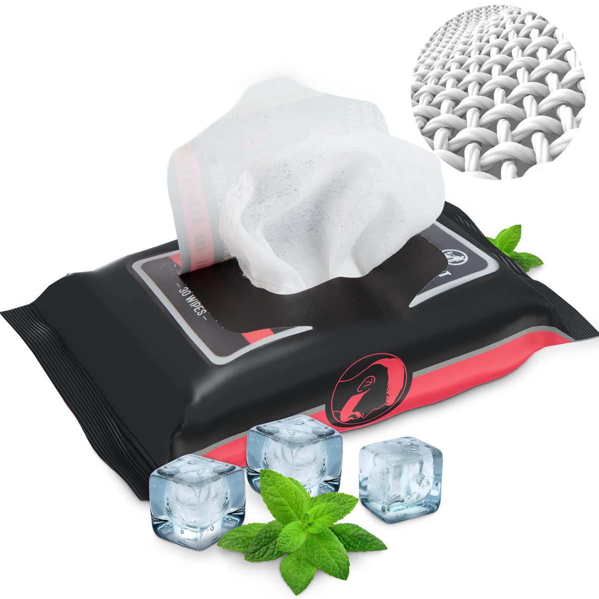 The Nobleman Refreshing Cleansing Wipes opened with cloth visible