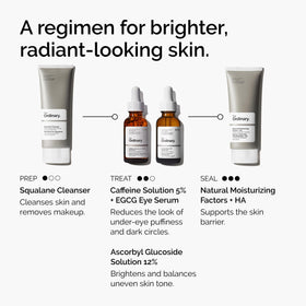 The Ordinary Caffeine Solution 5% + EGCG Eye Serum in a bathroom setting