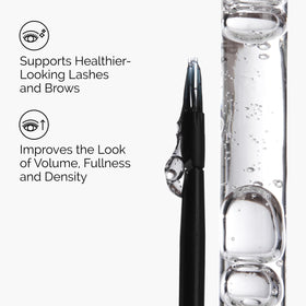 The Ordinary Multi-Peptide Lash and Brow Serum with product details on a flat surface