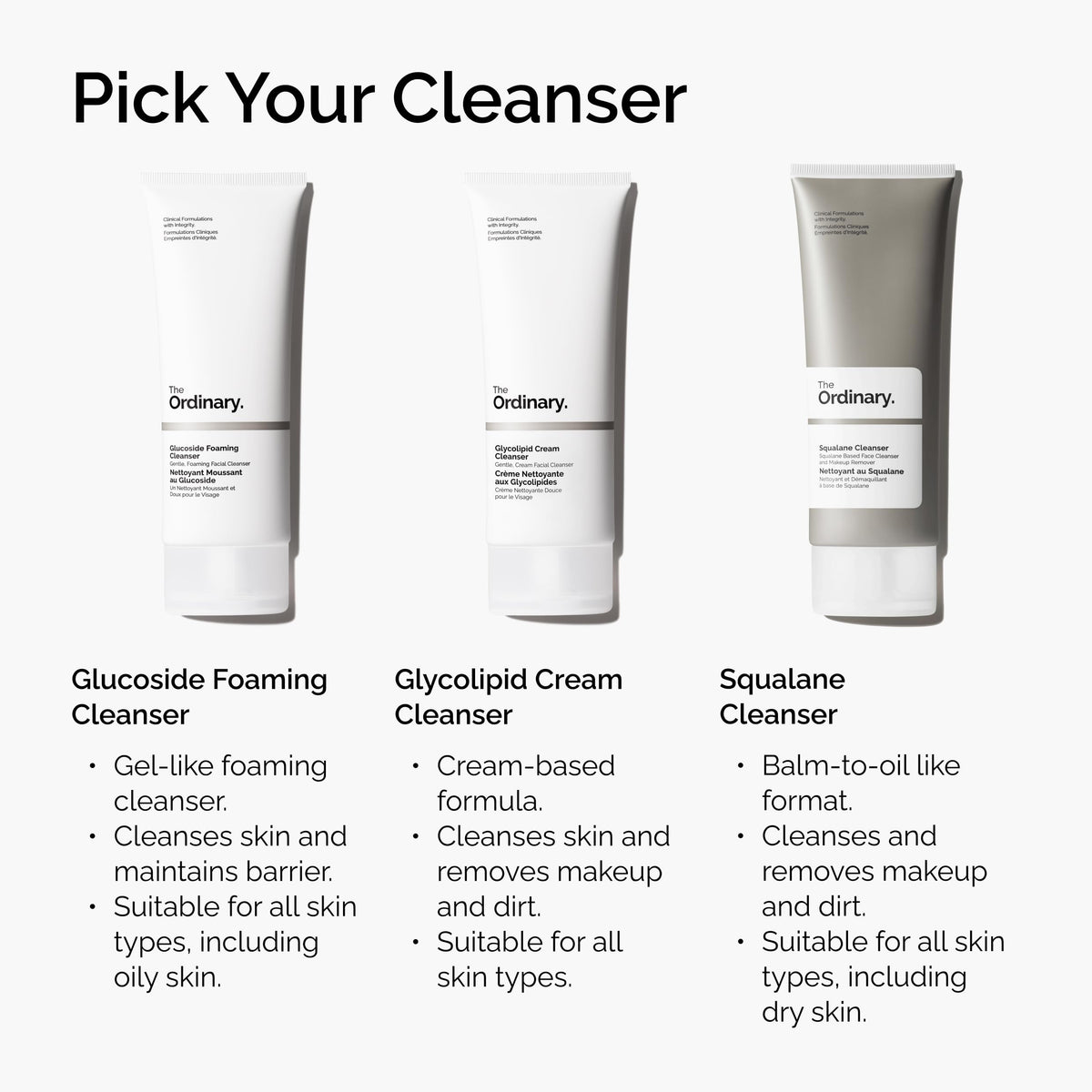 The Ordinary Squalane Cleanser with ingredients list
