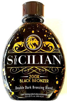 The Sicilian 200X Black Bronzer Tanning Lotion front view