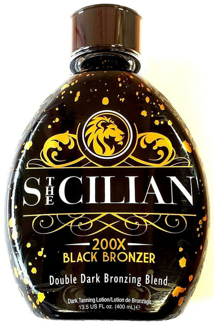 The Sicilian 200X Black Bronzer Tanning Lotion front view