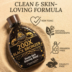 The Sicilian 200X Black Bronzer Tanning Lotion side view