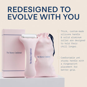 The Skinny Confidential Ice Roller in use on face