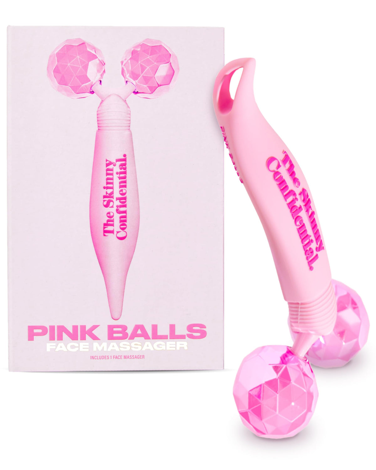 The Skinny Confidential Pink Balls Face Massager front view