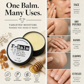 The Tallowed Truth Beef Tallow and Honey Balm 2 oz jar side view