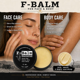 The Tallowed Truth Beef Tallow Balm in a skincare routine setup