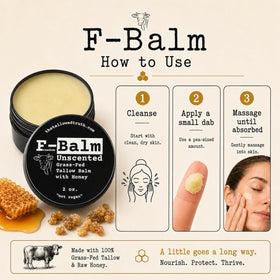 The Tallowed Truth Beef Tallow Balm opened to show texture