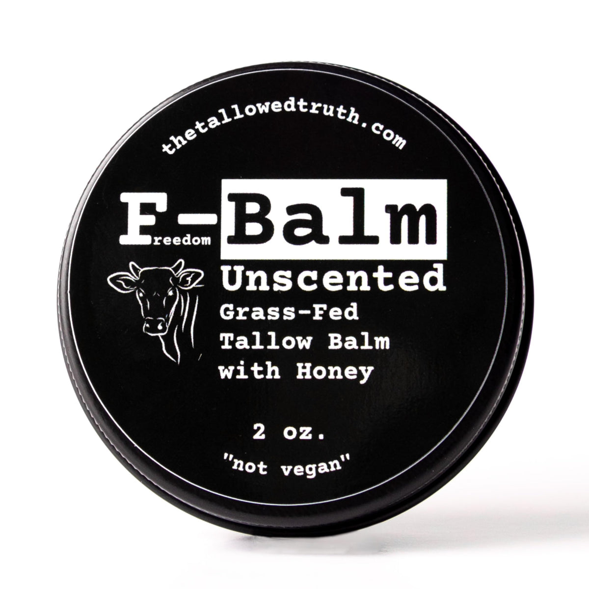 The Tallowed Truth Beef Tallow Balm side view showing packaging details