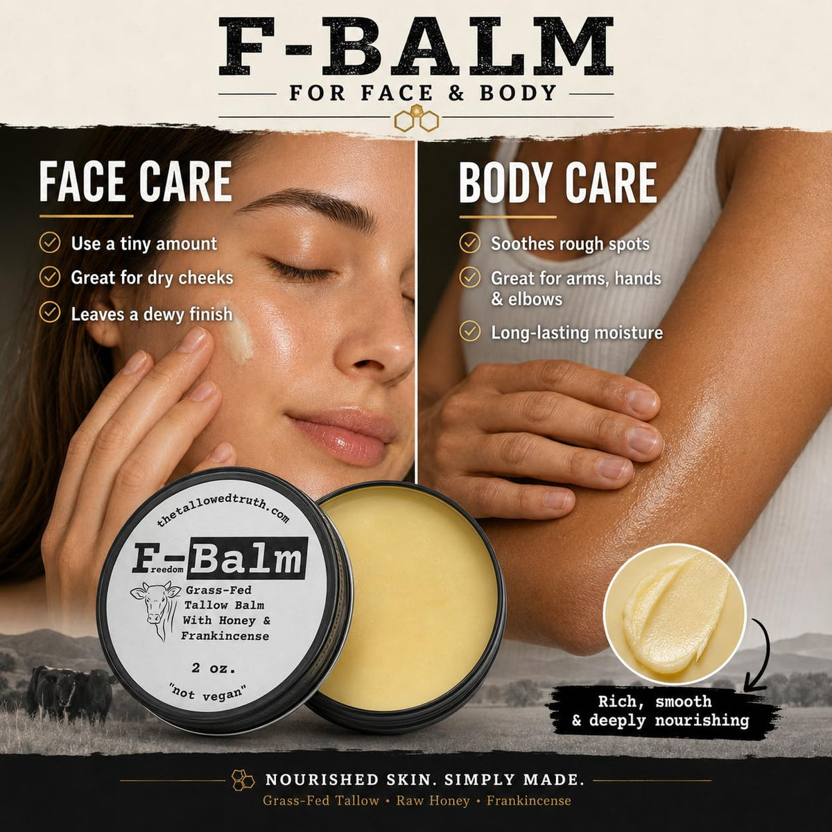 The Tallowed Truth Original Tallow Balm 2 oz in a lifestyle setting
