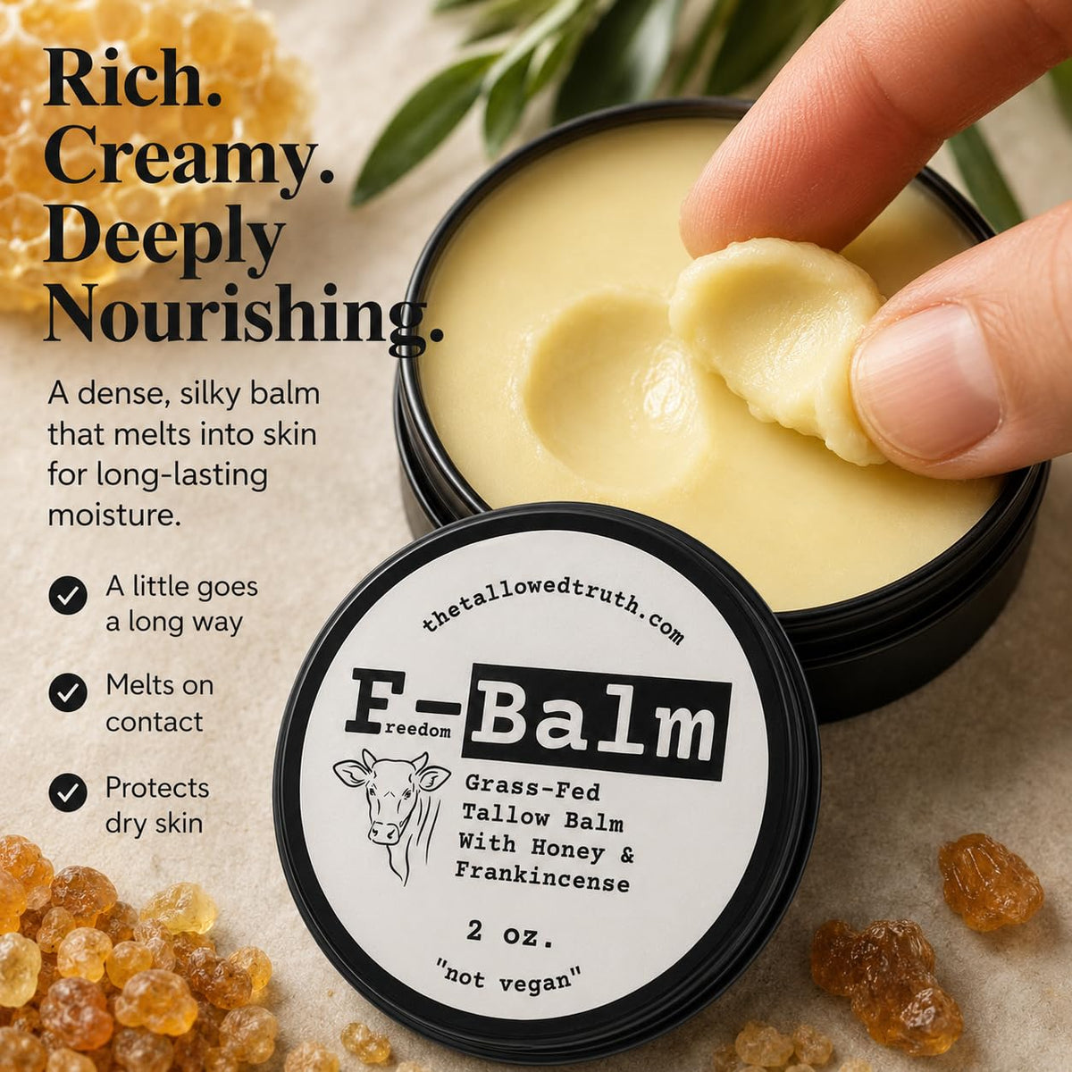 The Tallowed Truth Original Tallow Balm 2 oz packaging