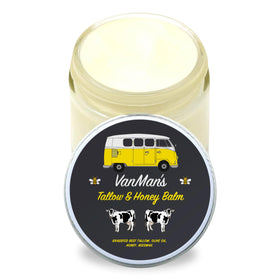 The VanMan Company Tallow and Honey Balm 2 oz front view