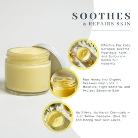 The VanMan Company Tallow and Honey Balm with beeswax and honey