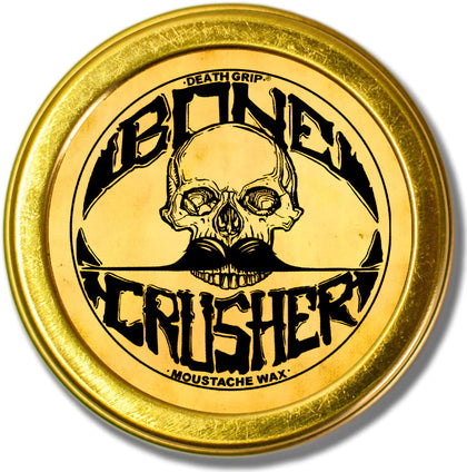 THE VINTAGE GROOMING CO. Bone Crusher Mustache Wax tin front view