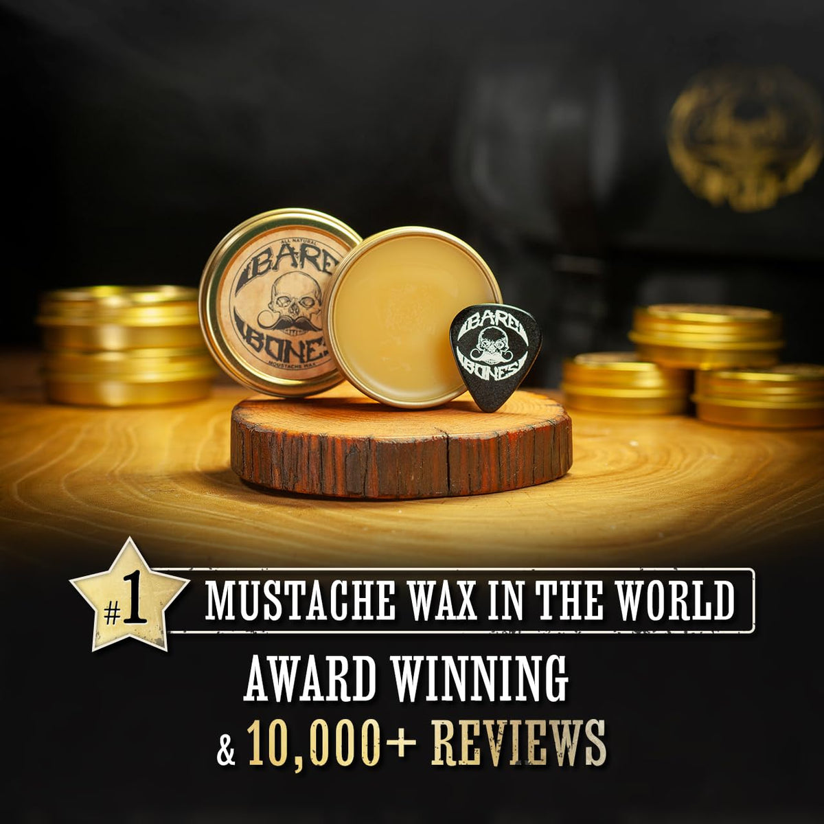 THE VINTAGE GROOMING CO. Mustache Wax 1oz tin with packaging