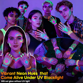 ThEast UV Blacklight Face Paint close-up of Yellow marker