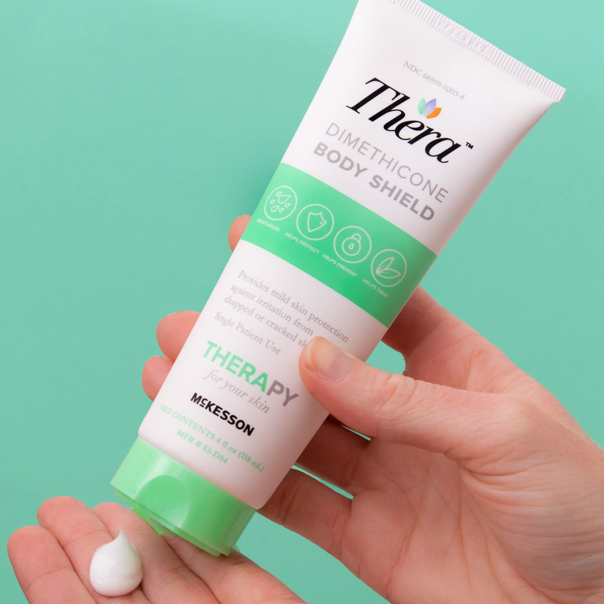 Thera Dimethicone Body Shield Barrier Cream with lavender flowers