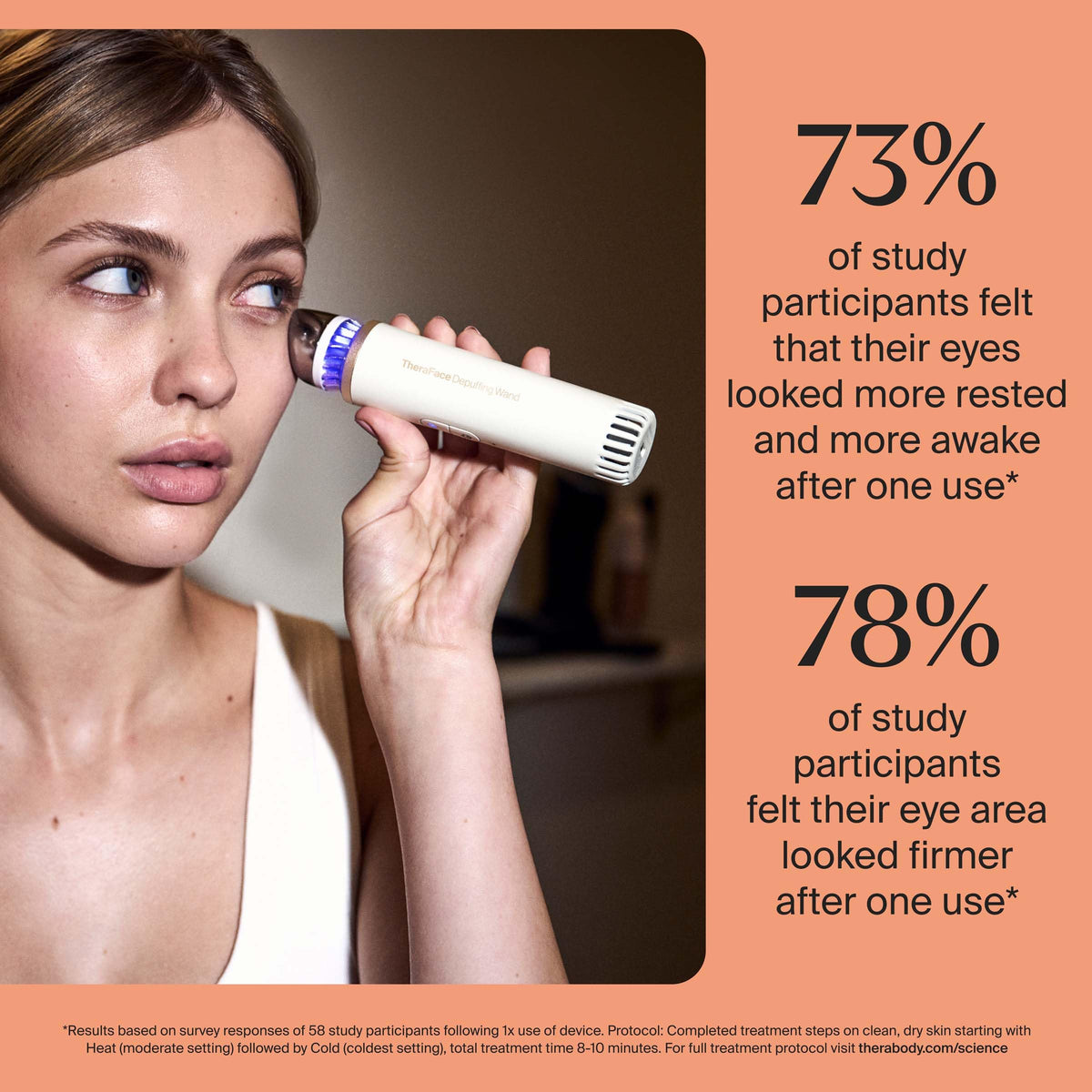 TheraFace Depuffing Wand in a skincare routine