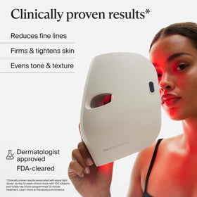 TheraFace Glo LED face mask side view showcasing lightweight design
