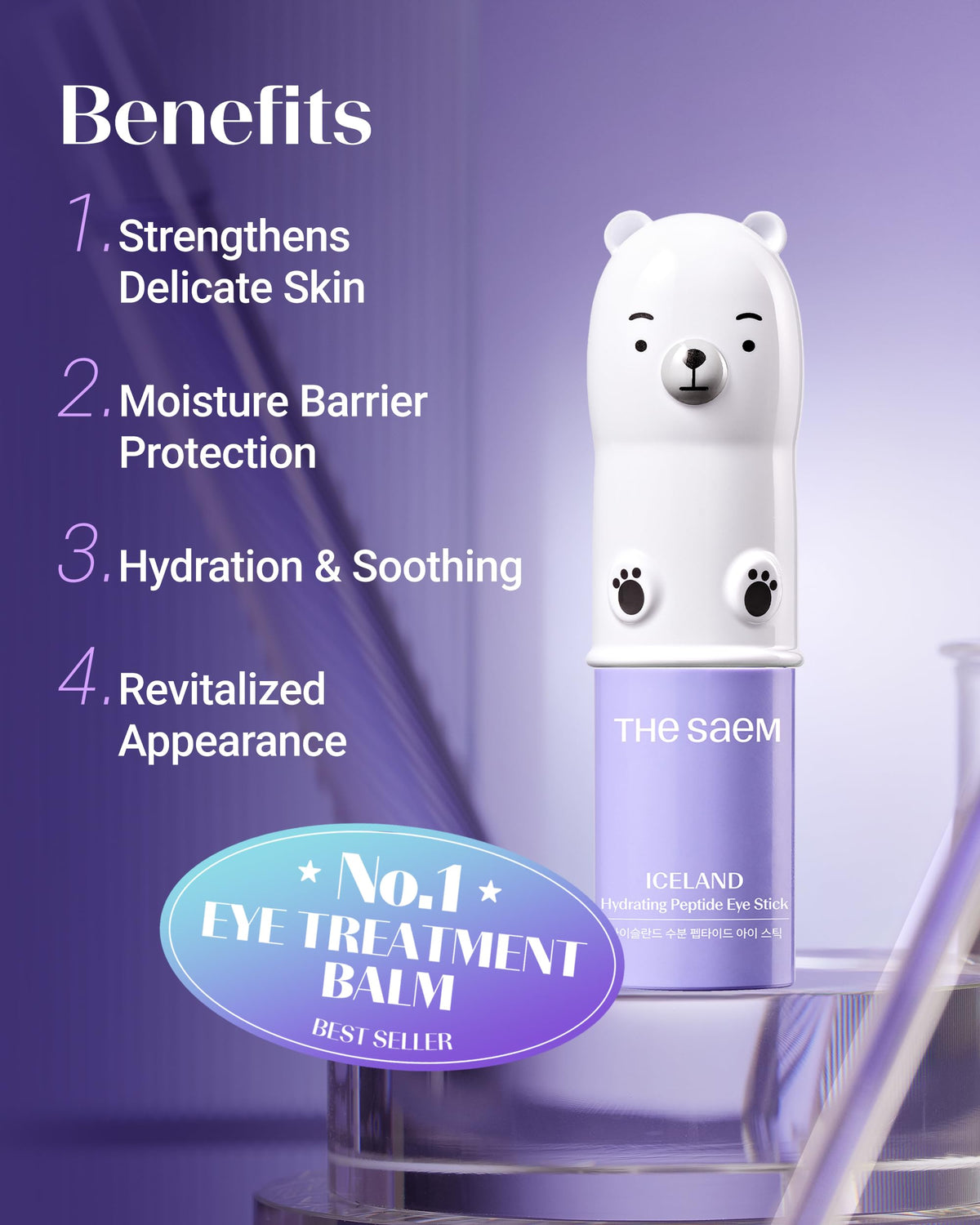 THESAEM Iceland Hydrating Peptide Eye Stick 0.38 oz side view