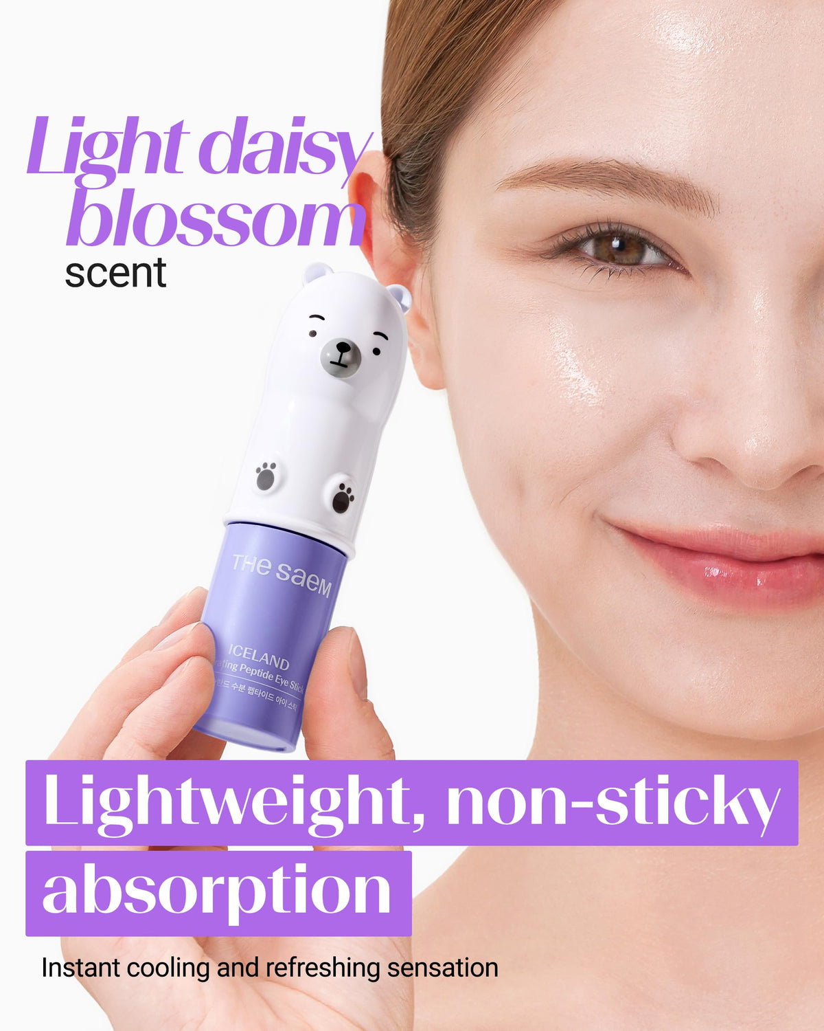 THESAEM Iceland Hydrating Peptide Eye Stick with ingredients list