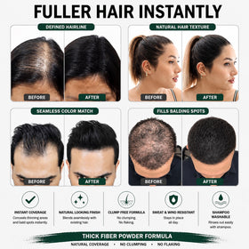 Thick Fiber Hair Building Fibers Auburn 28g application demonstration