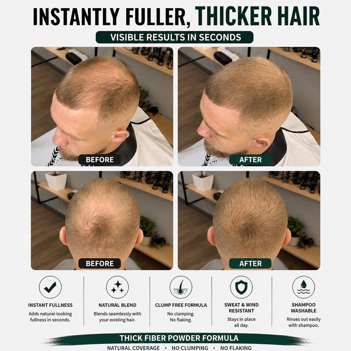 Thick Fiber Hair Building Fibers Dark Blonde 28g lifestyle use